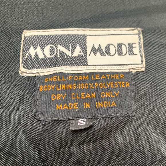 Vintage Leather Moto Vest With Zip Front - Picture 3 of 4